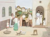 Aldeia Toscana by Fulvio Pennacchi, 1985, óleo sobre placa, offered May 2014