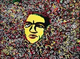 Sozinho na Multidão by Rubens Gerchman, 1986, óleo sobre tela, offered May 2014