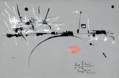 Georges Mathieu, Sem Título, 1959, guache sobre cartão