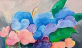 Flores by Aldemir Martins, 1992, acrílico sobre tela, offered May 2014