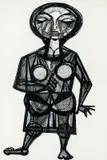 Viúva by Aldemir Martins, 1954, nanquim sobre papel, offered Mar 2014