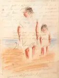 José Pancetti, Poema, 1950, técnica mista sobre papel