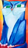 Gato Azul by Aldemir Martins, 1979, acrílica sobre tela, offered Mar 2014
