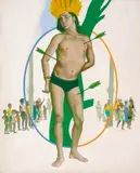 Glauco Rodrigues, São Sebastião, 1980, acrílica sobre tela colado em madeira