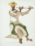 Flautista by Clóvis Graciano, 1966, monotipia sobre papel, offered Mar 2014