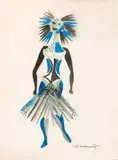 A Fantasiada by Di Cavalcanti, aquarela sobre papel, offered Nov 2013