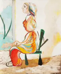 Cícero Dias, Figura Sentada, óleo sobre tela