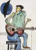 Tocando Violão by Aldemir Martins, 1967, acrílica sobre tela, offered Nov 2013