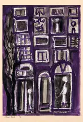 Alice Brill, Janelas, 1976, técnica mista sobre papel