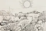 O Sertão by Aldemir Martins, 1967, nanquim sobre papel, offered Nov 2013