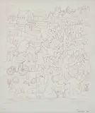 Tarsila do Amaral, Crianças no Vilarejo, 1970, água-forte sobre papel