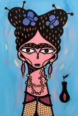 Frida by Bruno Dias, técnica mista sobre papel, offered Nov 2013