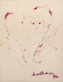 Damas by Augusto Rodrigues, 1972, crayon sobre papel, offered Nov 2013