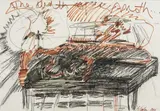 Fassbinder by Giselda Leirner, 1985, crayon e nanquim sobre papel, offered Nov 2013