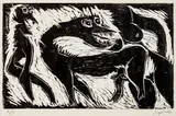 Ivan Serpa, Fase Mulher e Bicho, 1967, xilogravura sobre papel