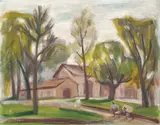 Paisagem com Casario by Mario Zanini, 1967, óleo sobre tela, offered Jun 2013