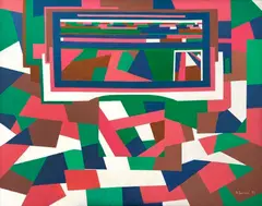 Sem Título by Niobe Xandó, 1987, acrílica sobre tela, offered Jun 2013