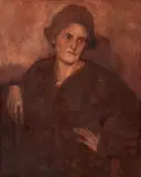 Eliseu Visconti, Minha Companheira - Retrato de Louise em Sépia, óleo sobre tela