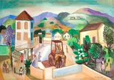 Vilarejo com Paisagem by Di Cavalcanti, óleo sobre cartão, offered Jun 2013