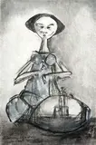 Mulher Rendeira by Aldemir Martins, 1965, acrílica sobre tela, offered Jun 2013