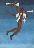 Flautistas by Clóvis Graciano, 1974, óleo sobre tela, offered Jun 2013