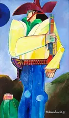 Cangaceiro by Aldemir Martins, 1983, acrílica sobre tela, offered Jun 2013