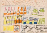 Bar Sabará by Mira Schendel, 1964, têmpera e bastão a óleo sobre papel, offered Jun 2013