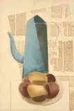 Carlos Scliar, Bule Azul, 1979, vinil e serigrafia encerado sobre tela