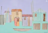 Bramante Buffoni, Casario com Barco, 1984, óleo sobre tela