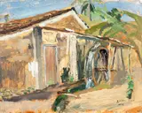 Jorge Mori, Moinho II, 1945, óleo sobre papel colado em placa