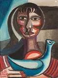 Mulata com Pássaro by Di Cavalcanti, 1973, óleo sobre tela, offered Mar 2013