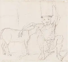 Candido Portinari, Menino com Carneiro, 1955, desenho a grafite sobre papel