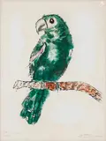 Papagaio by Candido Portinari, 1942, gravura a ponta-seca e guache sobre papel, offered Mar 2013
