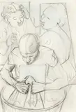 Candido Portinari, Lavadeira com Duas Amigas, desenho a grafite e crayon sobre papel