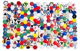 Felipe Barbosa, Plano Bola, 2011, técnica mista e colagem sobre tela