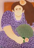 Elza O. S., Mulher com Rosa, óleo sobre tela