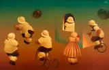 Daniel Osvaldo Carranza, Ladrón de Globos, 1984, óleo sobre tela colado em madeira