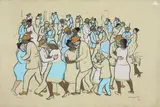 Fulvio Pennacchi, O Baile, 1987, serigrafia sobre papel