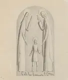 A Benção Divina by Galileo Emendabili, 1948, desenho a grafite sobre papel, offered Mar 2013