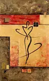 Ivone Alder, Bailarina, 2011, óleo sobre tela com aplicação de folha de ouro e massa