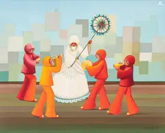 Carnaval by Henry Vitor, 1976, óleo sobre tela, offered Mar 2013