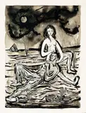 Casal no Sertão by Aldemir Martins, 1952, nanquim sobre papel, offered Nov 2012