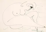 Nu Feminino by Ivan Serpa, 1972, desenho a caneta hidrocor sobre papel, offered Nov 2012