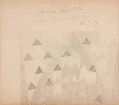 Bandeirinhas by Alfredo Volpi, 1976, desenho a grafite sobre papel, offered Nov 2012