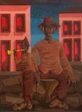 Pai e Filho no Joelho by Clóvis Graciano, 1979, óleo sobre tela, offered Nov 2012
