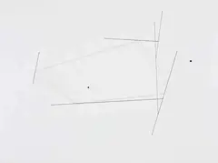 Sem Título by Waltércio Caldas, 2008, técnica mista sobre cartão (tinta china, aço e linha de algodão), offered Nov 2012