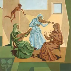 Músicos by Clóvis Graciano, óleo sobre tela, offered Nov 2012