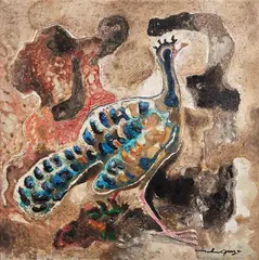 Pavão by John Graz, 1981, óleo sobre tela, offered Nov 2012