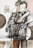 Aldemir Martins, Mulher Rendeira, 1983, técnica mista sobre papel