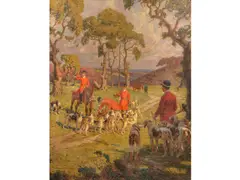 Escena de caceria by Édouard Doigneau, Oleo sobre tela, offered Aug 2026